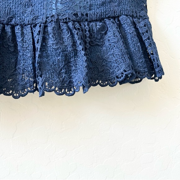 Parker Irma Lace Cold Shoulder Mini-Dress Dark Blue, Size 4, Excellent Condition - Picture 5 of 8